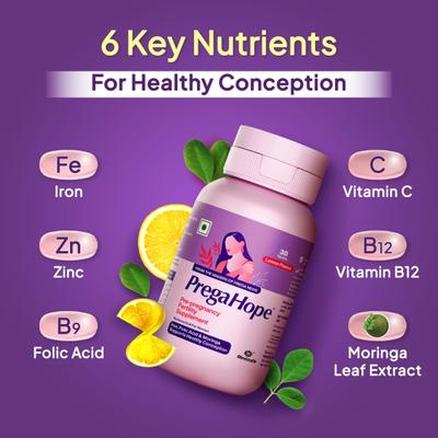 PregaHope Pre-pregnancy Fertility Supplement Tablet - Lemon Flavour 30's - Nutritional Supplements