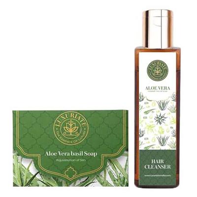 Luxuriate Gift Pack Aloe Vera and Basil Soaps and Aloe Vera Hair Cleanser Shampoo 325g 2's - Soaps