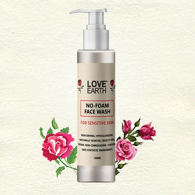 Love Earth No Foam Face Wash for Normal to Sensitive Skin Soap Free, Non-Irritating 100 ml - Face Wash & Cleansers