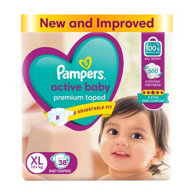 Pampers Active Baby Premium Taped Diaper Pants (XL) 38's - Sanitary Napkins