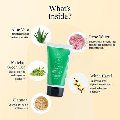 Arata Natural Purifying Face Wash Rejuvenating Daily Cleanse 150 ml - Face Washes