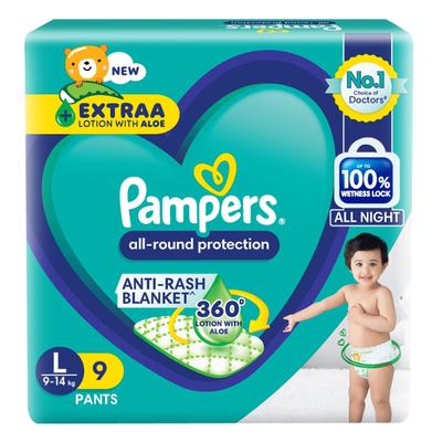 Pampers All Round Protection Diaper Pants (L) 9's - Diapers & Wipes