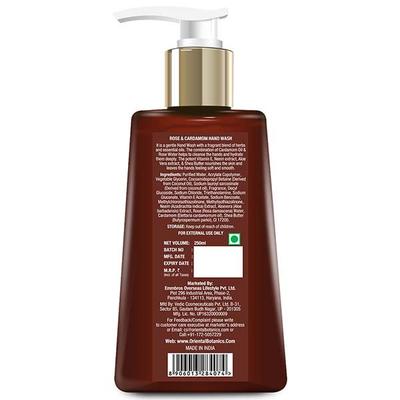 Oriental Botanics Rose & Cardamom Hand Wash - With Neem, Shea Butter 250 ml - Soaps