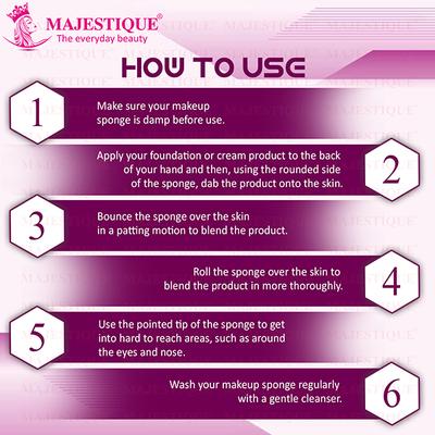 Majestique Makeup Sponge for Facial 1's - Sponges & Applicators