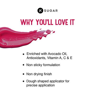 SUGAR Cosmetics Mettle Liquid Lipstick - 12 Talitha (Bright magenta with red undertones) 7ml - Liquid Lipsticks