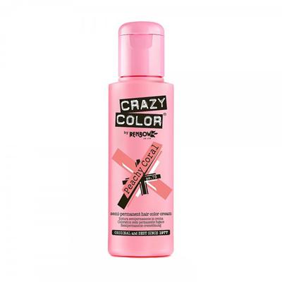 Crazy Color Semi-Permanent Hair Color Cream - Peachy Coral 100 ml - Crème