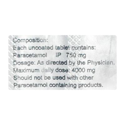 P 750mg Tablet 10'S - Fever-Ana