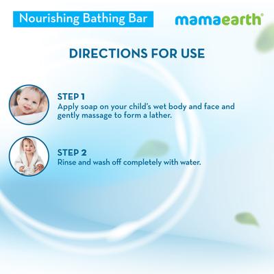 Mamaearth Nourishing Kids Bathing Bar Glycerin Coconut Oil & Fruit Extracts 2 Years + (75gm X 5) 1's - Baby Soap