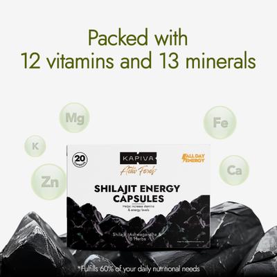 Kapiva Activ Foods Shilajit Energy Capsules 20's - Speciality Medicines