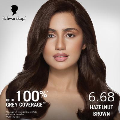 Schwarzkopf Simply Colour Permanent Hair Colour For 100% Grey Coverage - 6.68 Hazelnut Brown 142.5 ml - Crème