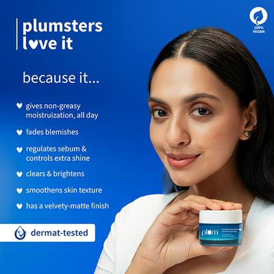 Plum 2% Niacinamide & Rice Water Daily Brightening Gel Face Moisturizer For Oil-Free, Non-Sticky Hydration 50 gm - Face Moisturizers