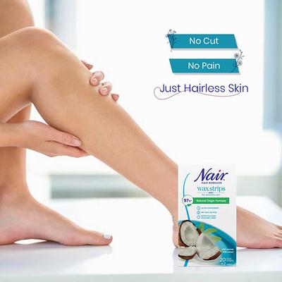 Nair Body Wax Strips for Sensitive Skin - Coconut 20's - Hair Removal Accessories