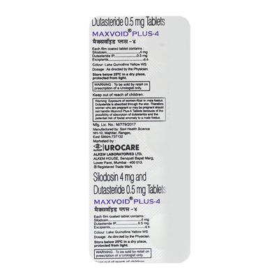 Maxvoid Plus 4 Tablet 10'S - Bladder And Prostate Disorders-Dru