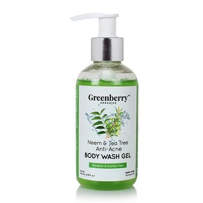 Greenberry Organics Anti-Acne Body Wash Gel - Neem & Tea Tree 200 ml - Shower Gels & Body Wash