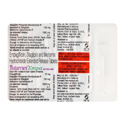 ISTAMET EMPA 10/100/1000 Tablet 10's - Diabetes-Ant