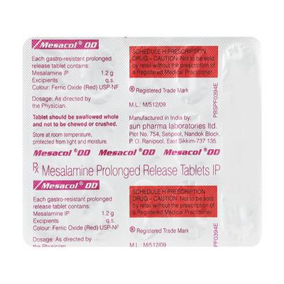 Mesacol Od Tablet 15'S - Ulcer/Reflux/Flatulence-GIT