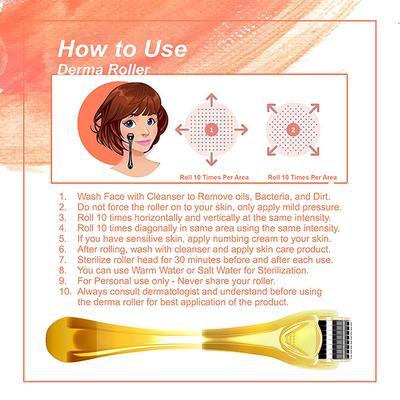 Beautiliss Professional Derma Roller Gold with 540 Needles 0.5 mm 1's - Derma Rollers