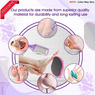 Majestique Glass Foot Scrubber And Foot Scraper, Comfortable Foot Care Tools - Multicolors 2's - Manicure & Pedicure Kits