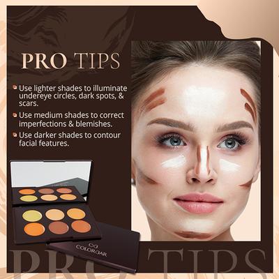 Colorbar 24Hrs Wear Concealer Palette Medium -Deep-2, 6x1.5gm 9gm - Concealer