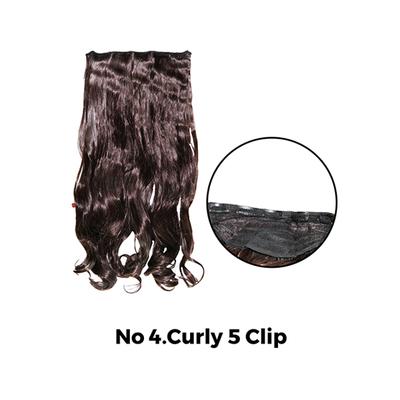 Bronson Professional Hair Extensions Out Curl 5 Clip-In 24 inch Dark Brown No 4 1's - Hair Clips/Bands