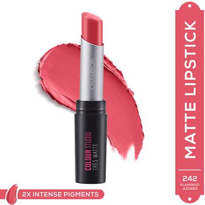 Chambor Tres Matte Lipstick Lasting Bold Pigment With SPF 30 N 242 Flamingo Azores 3.2 gm - Lipsticks