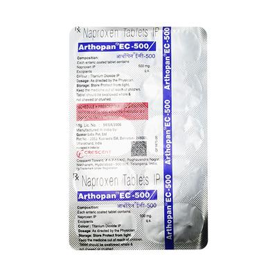ARTHOPAN EC 500 Tablet 10's - Pain relief-Nsa