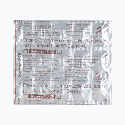 Sompraz D 20mg Capsule 15'S - Ulcer/Reflux/Flatulence-Aaa