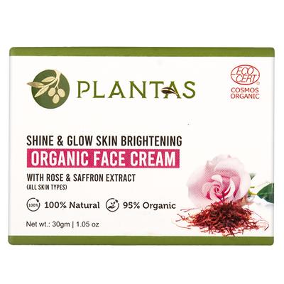Plantas Shine & Glow Skin Brightening Organic Face Cream 30 gm - Face Creams
