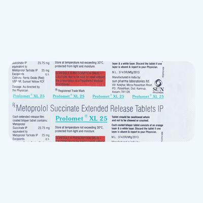 Prolomet XL 25mg Tablet 10'S - Hypertension-Bet