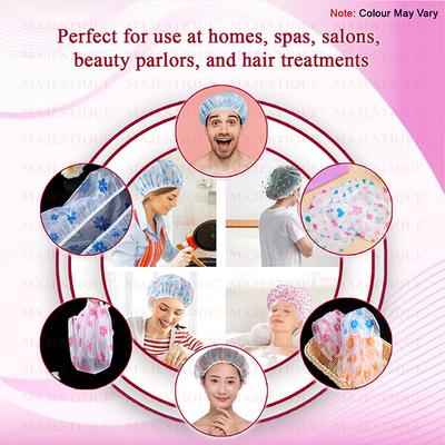 Majestique Premium Shower Cap Perfect for Use Home and Spa - Multicolor 1's - Loofahs & Sponges