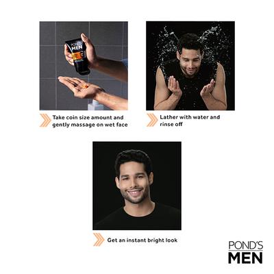 Pond's Men Energy Bright Anti - Dullness Facewash With Coffee Bean 100 gm - Face Moisturizers