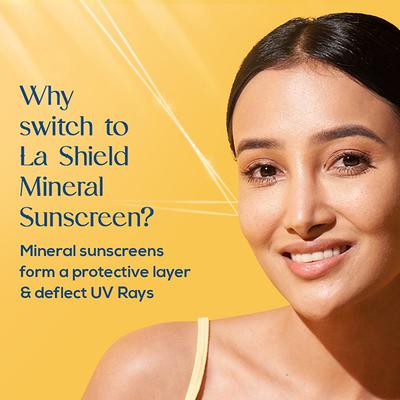 La Shield Pollution Protect Mineral Sunscreen Gel - SPF 40,PA+++ UVA-UVB UV and Pollution Defense 50gm - Face Sunscreen