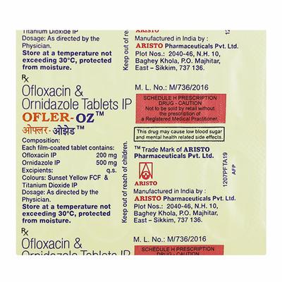 Ofler OZ Tablet 10'S - Bacterial Infections-Qui