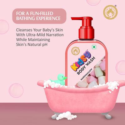 Mom & World Kidsy Body Wash - Marshmallow 240 ml - Baby Body Wash
