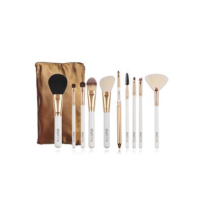 Allure White gold makeup brush (set of 10) 1's - Face Brush