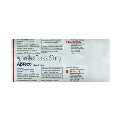 Aprezo 30mg Tablet 10'S - Psoriasis/Seborrhea/Ichthyosis-Pso