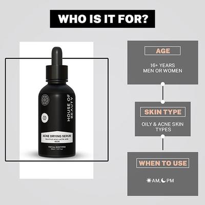 House of Beauty Acne Drying Serum For Pimpled, Oily & Open Pores Skin with Salicylic Acid 30ml - Face Serum