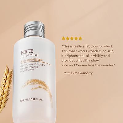 The Face Shop Rice & Ceramide Moisturizing Toner - Korean Beauty Skincare for Brightness 150 ml - Toners