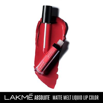 Lakme Absolute Matte Melt Liquid Lip Color Rhythmic Red 6 Ml - Liquid Lipsticks