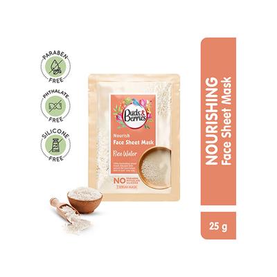 Buds & Berries Rice Water Sheet Mask Pouch 25 gm - Sheet Masks