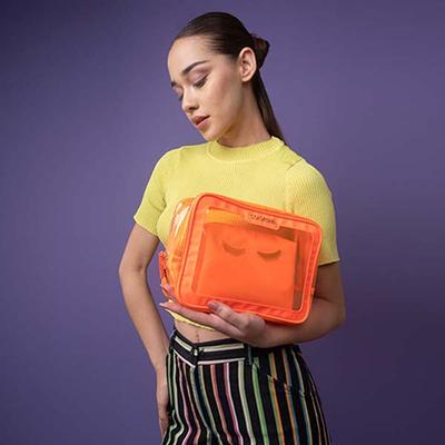 Colorbar Lips and Lashes Box Pouch - Neon Orange 240gm 1's - Makeup Pouches