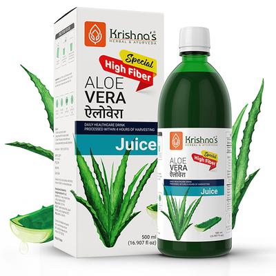 Krishna's Herbal & Ayurveda Special High Pulp Aloe Vera Juice 500 ml - Ayurvedic Juices