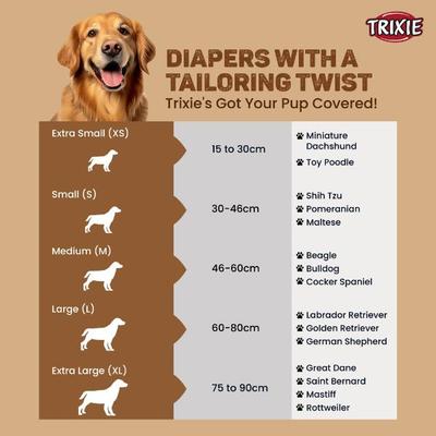 Trixie Diapers For Female Dogs M to L (36 to 52 cm) 12's - Pet accessories