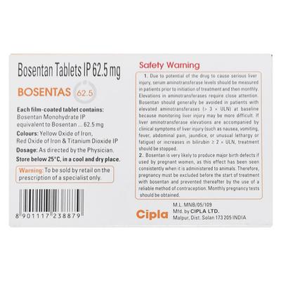 Bosentas 62.5mg Tablet 10'S - Hypertension-Oah