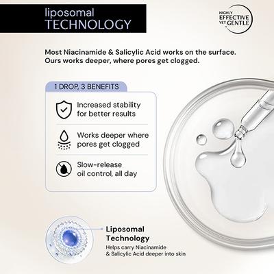 Deconstruct Oil Control 3% Niacinamide Serum & 2% Salicylic Acid With Liposomal Technology (30 ml) - Toners