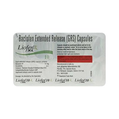 Liofen XL 10mg Capsule 10'S - Muscle Cramps/Spasticity-Mus