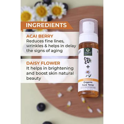 Organic Harvest Brightening Face Toner Kakadu Plum, Acai Berry & Rice water Enriched with Vitamin C 100ml - Toners