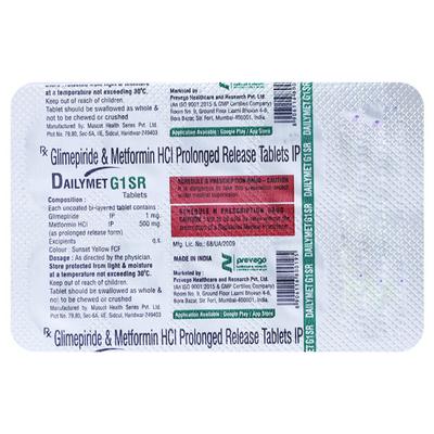 DAILYMET G1 SR Tablet 10's - Diabetes-Ant