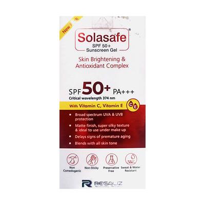 SOLASAFE SPF 50+ PA+++ WITH VITAMIN C,E SKIN BRIGHTENING & ANTIOXIDANT COMPLEX Sunscreen Gel 50g - Sun Protectors-Emo