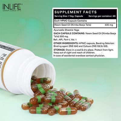 INLIFE Neem Seed Oil Capsules 60's - Hair & Skin